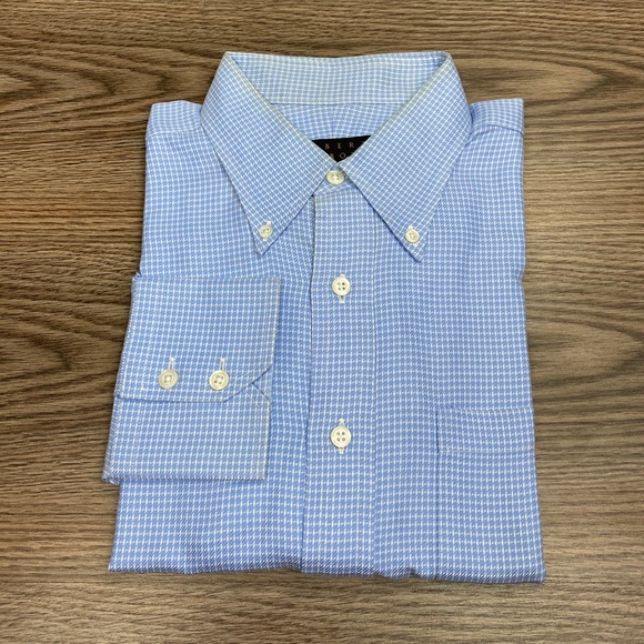 Robert Talbott Blue & White Check Shirt 16.5-34